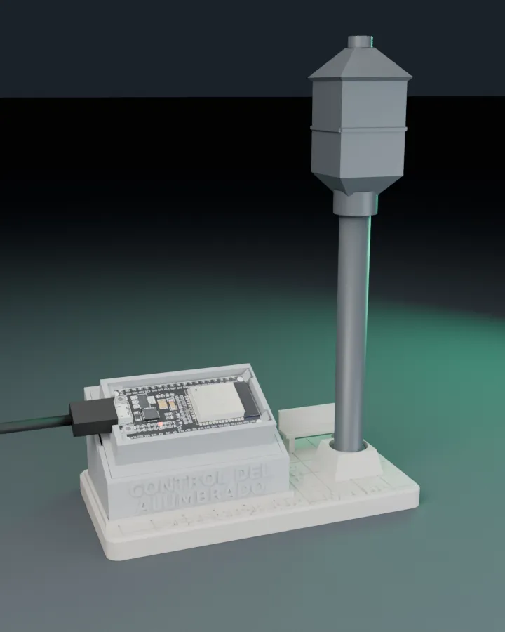 Maqueta 3D de Morse M2: Farola automática con el LDR arriba