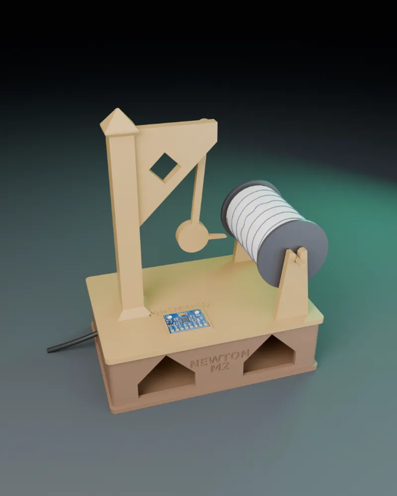 Maqueta 3D de Newton M2: Sismógrafo de tambor con masa que oscila